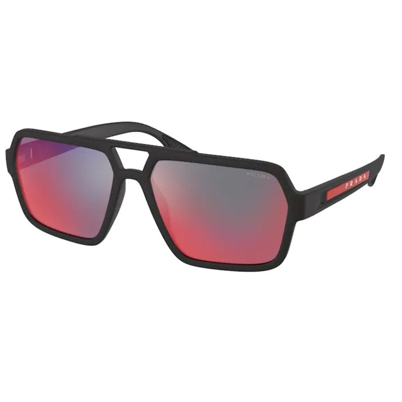 Prada Linea Rossa 0PS01XS - DG008F(Black Rubber/Dark Grey Mirror Blue/Red  Lenses) / 59-16-145