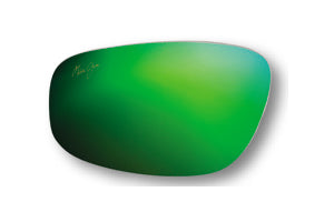 MAUIGreen is a Neutral Grey lens with a solid green mirror. It gives you the benefit of the dark, protective grey lens, but the green mirror creates a rose tint for boosted color and contrast.